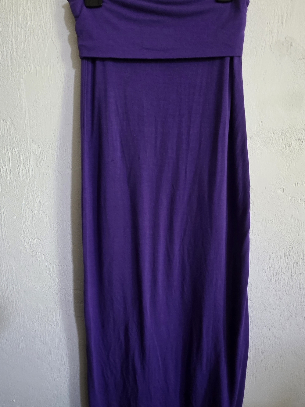 rue21 Purple Fold-Over Maxi Skirt Strapless Dress Jersey Knit Size